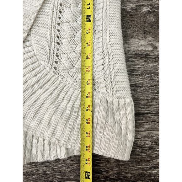 Mossimo Women’s Large Cream Chunky Knit Shawl Collar Open Cardigan Cozy Y2K - Picture 4 of 7